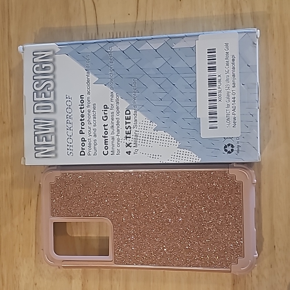 Sparkle Rose Gold Galaxy S23 Ultra 5G Case